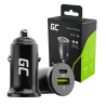 Green Cell Chargeur de Voiture USB-C PowerRide Nano38, 1x USB-C, 1x USB-A, 38W Power Deliver 3.0, 12V/24V Allume Cigare Chargeur