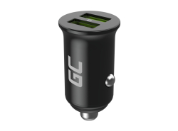 Green Cell Chargeur de Voiture USB PowerRide Nano36, 2x USB-A, 36W Ultra Charge Rapide + LED Câble Lightning 120cm