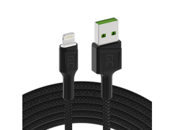 Green Cell Chargeur de Voiture USB PowerRide Nano36, 2x USB-A, 36W Ultra Charge Rapide + LED Câble Lightning 120cm