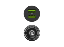 Green Cell Chargeur de Voiture USB PowerRide Nano36, 2x USB-A, 36W Ultra Charge Rapide + LED Câble Lightning 120cm