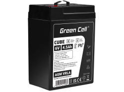 Green Cell CUBE AGM IP54 Batterie 6V 4.5Ah VRLA pour Jouets d'alarme UPS SAI Éclairage de secours