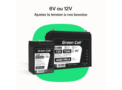 Green Cell CUBE AGM IP54 Batterie 6V 4.5Ah VRLA pour Jouets d'alarme UPS SAI Éclairage de secours