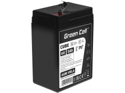 Green Cell CUBE AGM IP54 Batterie 6V 5Ah VRLA pour Jouets Installations d'alarme Véhicules pour enfants