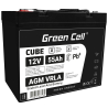 Green Cell CUBE AGM IP54 Batterie 12V 55Ah VRLA pour tondeuse scooter bateau de pêche Tracteur à gazon