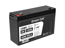 Green Cell® Batterie AGM 6V 12Ah accumulateur au Gel Jouets Installations d'alarme Véhicules pour enfants