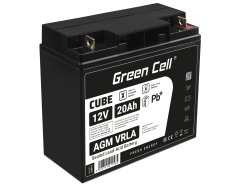 Green Cell® Batterie AGM 12V 20Ah accumulateur au Gel tondeuse scooter bateau de pêche Tracteur à gazon