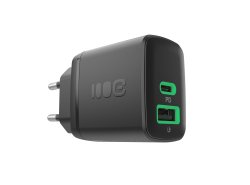 Greencell PowerSource Duo30 Chargeur USB/USB-C Noire Charge rapide 30W Power Delivery