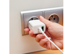 Greencell PowerSource Duo30 Chargeur USB/USB-C Blanc Charge rapide 30W Power Delivery