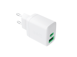 Greencell PowerSource Duo30 Chargeur USB/USB-C Blanc Charge rapide 30W Power Delivery
