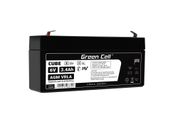 Green Cell® Batterie AGM 6V 3.4Ah accumulateur au Gel Jouets Installations d'alarme Véhicules pour enfants