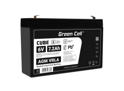 AGM Batería Gel Plomb 6V 7.2Ah Sans entretien Green Cell pour tondeuse à gazon et tracteur