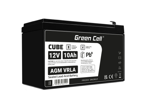 Green Cell® Batterie AGM 12V 10Ah accumulateur au Gel UPS Système Batterie de secours Batterie de résérve