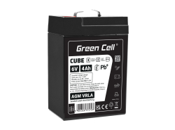 Green Cell CUBE AGM IP54 Batterie 6V 4Ah VRLA pour Jouets Installations d'alarme Véhicules pour enfants