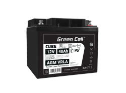 Green Cell CUBE AGM IP54 Batterie 12V 40Ah VRLA pour tondeuse scooter bateau de pêche Tracteur à gazon