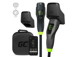 Green Cell GC Habu Chargeur Mobile EV 11kW 7m Type 2 CEE 16A Wallbox avec App + Habu Holder - support câble charge EV