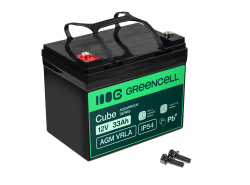 Green Cell Cube AGM VRLA IP54 12V 33Ah batterie sans entretien pour tondeuse, scooter, bateau, fauteuil roulant