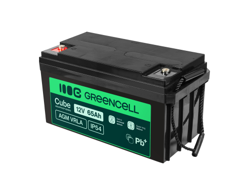 Green Cell Cube AGM VRLA IP54 12V 65Ah batterie sans entretien pour tondeuse, scooter, bateau, fauteuil roulant