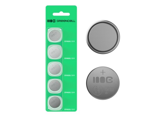 5x batterie lithium CR1620 CR 1620 3V 70mAh Greencell batterie bouton Blister