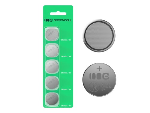 Greencell Blister 5x batterie litium CR2032 3V 220mAh guzikowa à clé, montre, télécommande, balance
