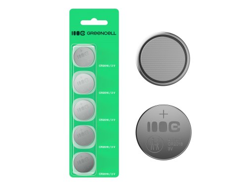 Greencell Blister 5x batterie litium CR2016 3V 80mAh bouton pour clé, montre, télécommande, balance