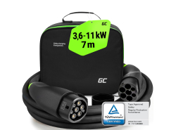 Green Cell Snap Type 2 EV Câble 11kW 7m pour Tesla Model 3 S X Y, Kia EV6, Hyundai IONIQ 5, BMW i3, Ford Mach-E, Fiat 500e