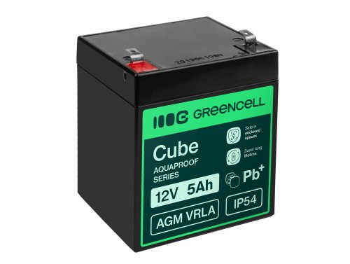 Greencell AGM VRLA 12V 5Ah batterie sans entretien pour caisse jouet caméra (91x70x102mm)
