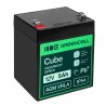 Greencell AGM VRLA 12V 5Ah batterie sans entretien pour caisse jouet caméra (91x70x102mm)