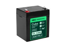 Greencell AGM VRLA 12V 4.5Ah accumulateur sans entretien pour caisse enregistreuse, jouets, caméras (90x70x106mm)