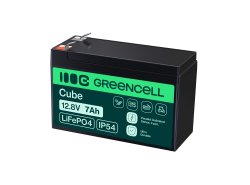 Green Cell CUBE LiFePO4 Batterie 7Ah 12.8V 89.6Wh LFP Batterie au lithium 12V pour UPS, Jouets, Surveillance, Alarme, CCTV