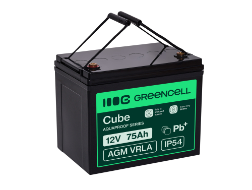 Green Cell CUBE AGM IP54 Batterie 12V 75Ah VRLA pour Photovoltaïque Caravane Energie Solaire