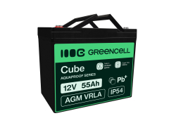 Green Cell CUBE AGM IP54 Batterie 12V 55Ah VRLA pour tondeuse scooter bateau de pêche Tracteur à gazon