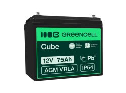 Green Cell® Batterie AGM 12V 75Ah accumulateur au Gel Photovoltaïque Caravane Energie Solaire