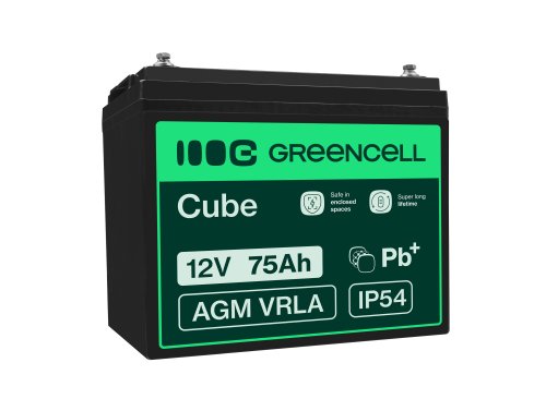 Green Cell® Batterie AGM 12V 75Ah accumulateur au Gel Photovoltaïque Caravane Energie Solaire