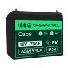 Green Cell® Batterie AGM 12V 75Ah accumulateur au Gel Photovoltaïque Caravane Energie Solaire