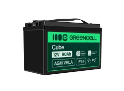 Green Cell® Batterie AGM 12V 90Ah accumulateur au Gel tondeuse scooter bateau de pêche Tracteur à gazon