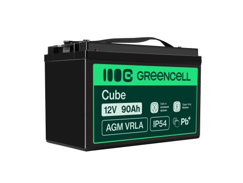 Green Cell® Batterie AGM 12V 90Ah accumulateur au Gel tondeuse scooter bateau de pêche Tracteur à gazon