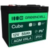 Green Cell® Batterie AGM 12V 55Ah accumulateur au Gel tondeuse scooter bateau de pêche Tracteur à gazon