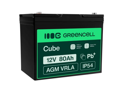 Batterie Green Cell® AGM 12V 80Ah VRLA batterie au plomb sans entretien pour yacht voilier camping-car solaire mobil-homes