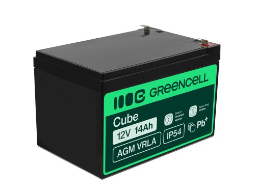 Green Cell® Batterie AGM 12V 14Ah accumulateur au Gel Jouets Installations d'alarme Véhicules pour enfants
