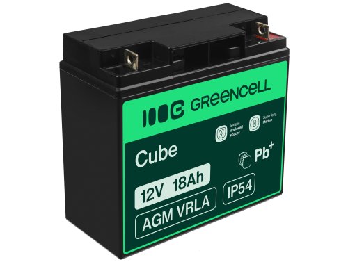 Green Cell® Batterie AGM 12V 18Ah accumulateur au Gel tondeuse scooter bateau de pêche Tracteur à gazon