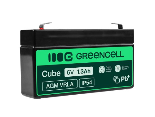 Green Cell® Batterie AGM 6V 1.3Ah accumulateur au Gel Jouets Installations d'alarme Véhicules pour enfants