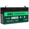 Green Cell® Batterie AGM 6V 1.3Ah accumulateur au Gel Jouets Installations d'alarme Véhicules pour enfants