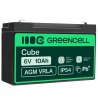 Green Cell® Batterie AGM 6V 10Ah accumulateur au Gel Jouets Installations d'alarme Véhicules pour enfants