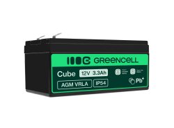 Green Cell® Batterie AGM 12V 3.3Ah accumulateur au Gel Jouets Installations d'alarme Véhicules pour enfants