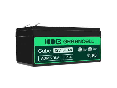 Green Cell® Batterie AGM 12V 3.3Ah accumulateur au Gel Jouets Installations d'alarme Véhicules pour enfants