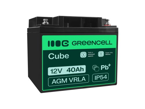 Green Cell® Batterie AGM 12V 40Ah accumulateur au Gel tondeuse scooter bateau de pêche Tracteur à gazon