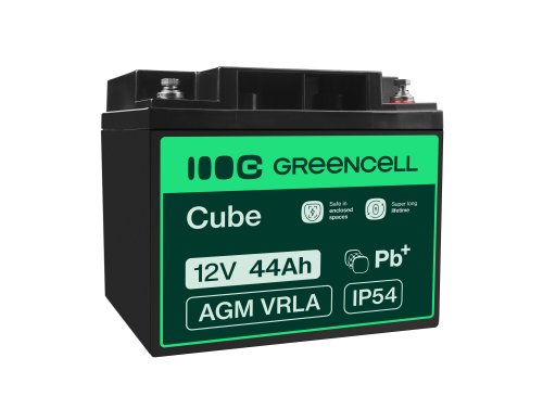 Green Cell® Batterie AGM 12V 44Ah accumulateur au Gel Photovoltaïque Caravane Energie Solaire