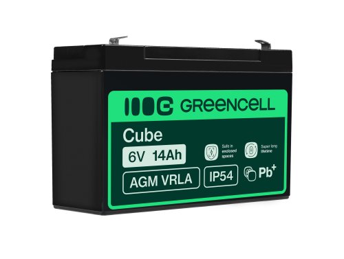 Green Cell® Batterie AGM 6V 14Ah accumulateur au Gel Jouets Installations d'alarme Véhicules pour enfants