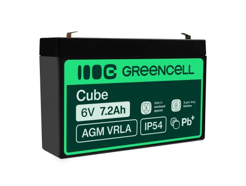 Green Cell® Batterie AGM 6V 7.2Ah accumulateur au Gel Jouets Installations d'alarme Véhicules pour enfants