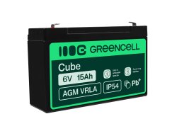 Green Cell® Batterie AGM 6V 15Ah accumulateur au Gel Jouets Installations d'alarme Véhicules pour enfants